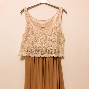 Loft 82 Beige and Cream Lace Dress